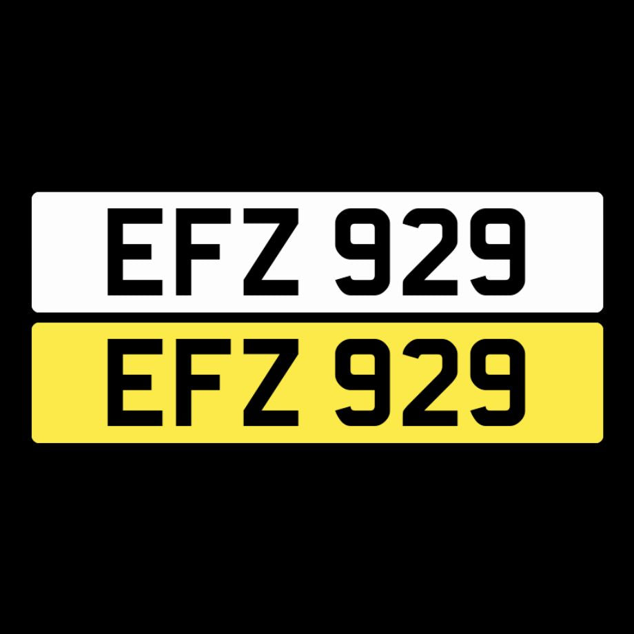 EFZ 929 NI Number Plates From In2registrations