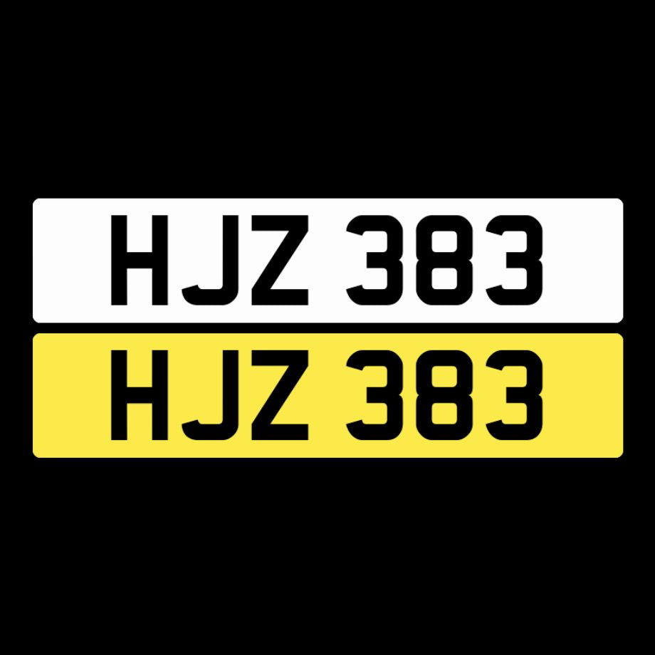HJZ 383 NI Number Plates From In2registrations