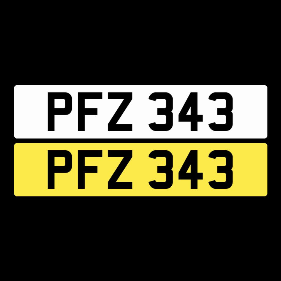 PFZ 343 NI Number Plates From In2registrations