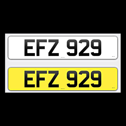 EFZ 929 NI Number Plates From In2registrations