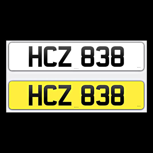 HCZ 838 NI Number Plates From In2registrations
