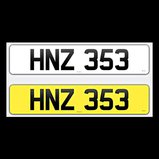 HNZ 353 NI Number Plates From In2registrations
