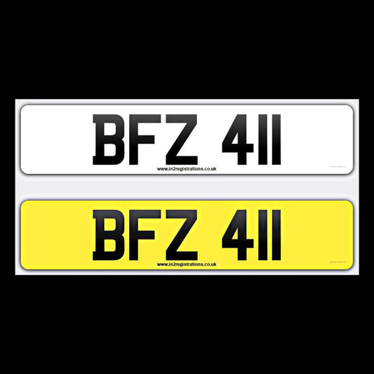BFZ 411 NI Number Plate For Sale From In2registrations