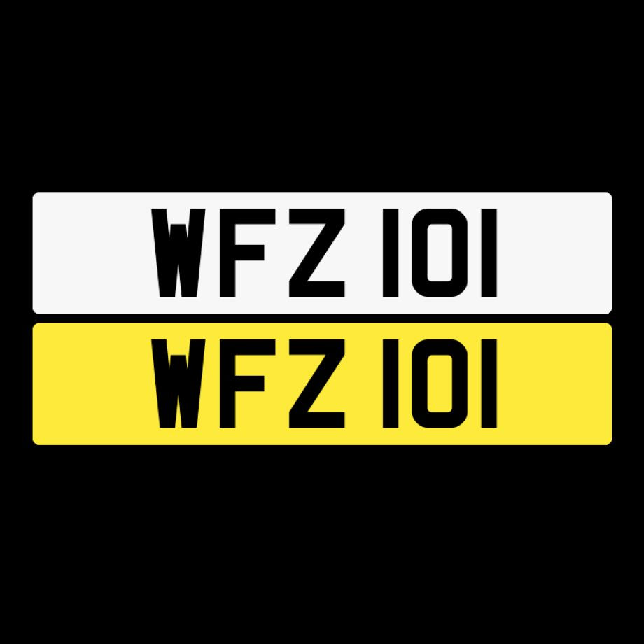 WFZ 101 NI number plates For Sale