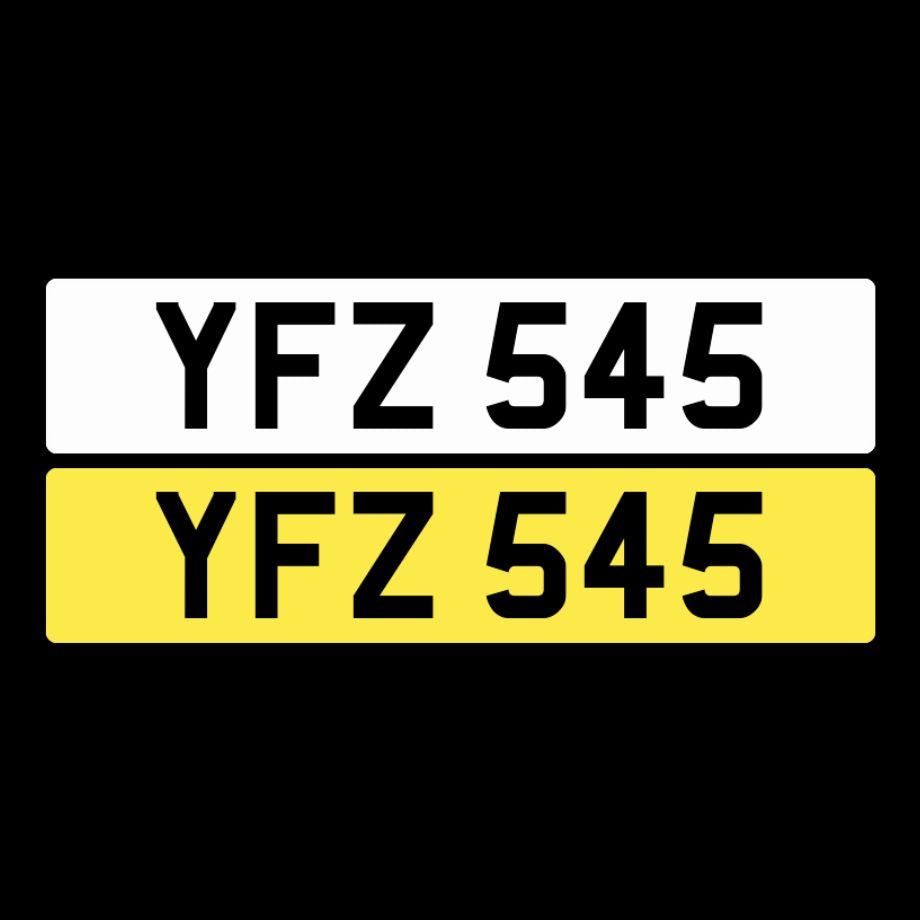 YFZ 545 NI Number Plates From In2registrations