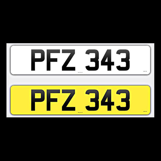 PFZ 343 NI Number Plates From In2registrations